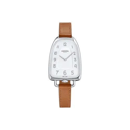 HERMES Galop d'Hermes Коллекция Наручные часы Кварцевый механизм Естественная кожа Ремешок 40,8*26 мм Белый циферблат