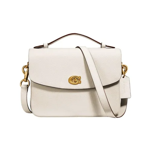 COACH Кожа Портативный Crossbody Сумка через плечо Средняя Женская Розовая Белая