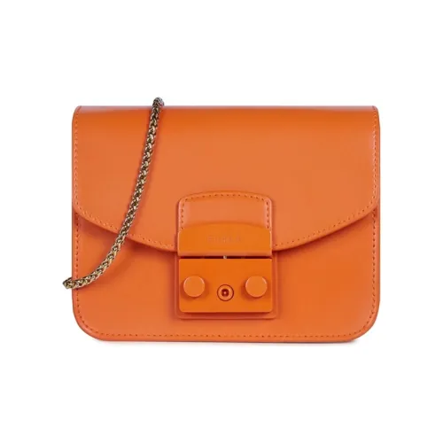 Furla Телячья кожа Сумка через плечо Мини Женская Оранжевая