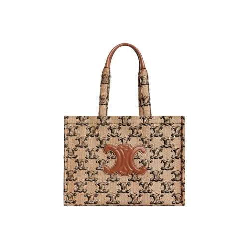 CELINE Cabas Triomphe Jacquard с коровьей кожей сумка-тоут сумка для покупок сумка через плечо большая женская