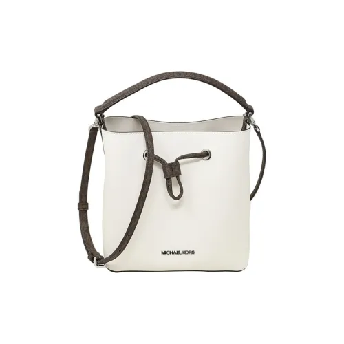 MICHAEL KORS Suri ПВХ покрытый холст с кожаными вставками Сумка среднего размера Женская Белая