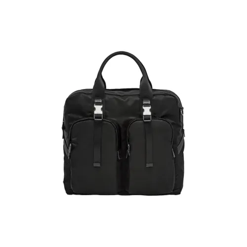 PRADA Saffiano кожа текстиль ткань нейлон портфель сумка мужской черный