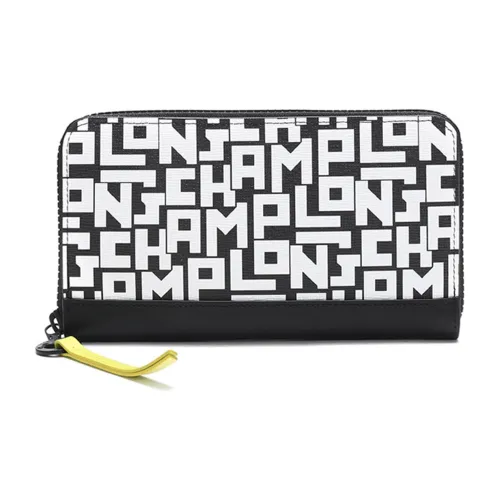 LONGCHAMP Le Pliage LGP Кошелек из коровьей кожи Унисекс Черный Белый