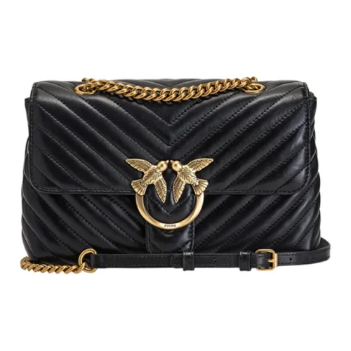 PINKO Puff Овчина с коровьей кожей Swallow Сумка Сумка через плечо Женская Черная