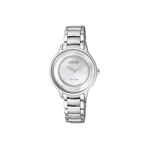 CITIZEN Световой Кварцевый Механизм Женские Экологические Часы Drive Collection 30,4мм*9,1мм Серебряный
