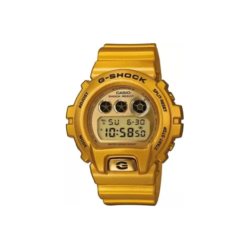 CASIO G SHOCK Collection Кварцевый механизм Смольный ремешок Часы Мужские Золотистый циферблат