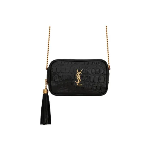 SAINT LAURENT LOU Корова Кожа Camera Сумка Сумка через плечо Мини Женская Черная