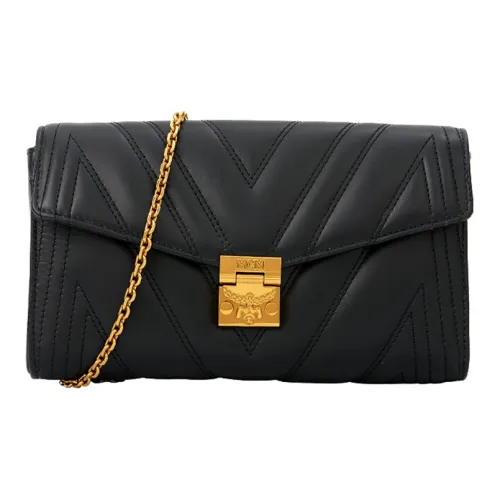 MCM Essential Visetos Origina Коровья кожа Сумка через плечо Стандартная Женская Черная