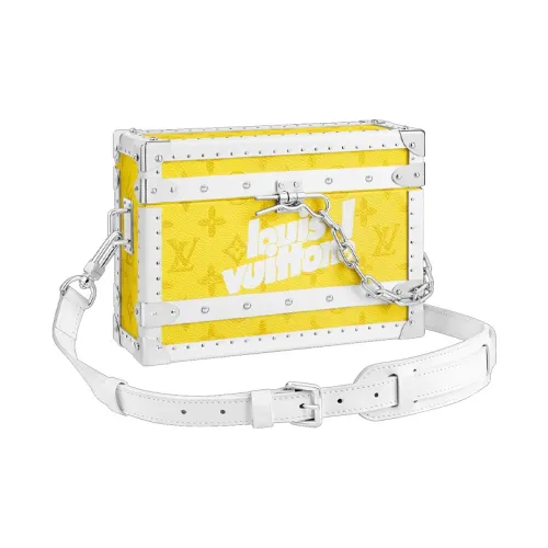 LOUIS VUITTON Холст и кожа Маленький Твердый Чехол Ручная Сумка через плечо Унисекс Желтый