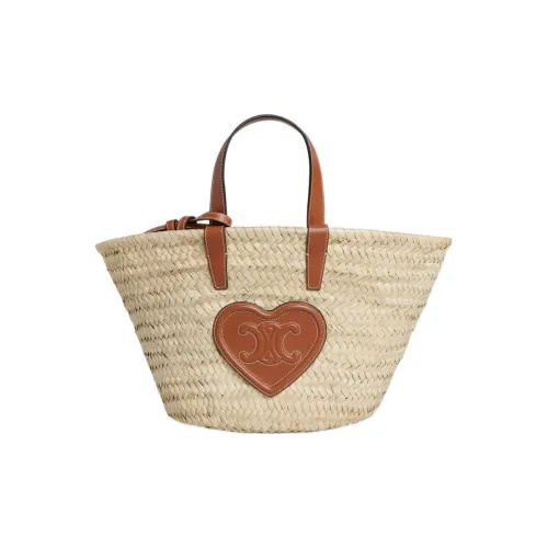 CELINE Teen Triomphe Пальмовый лист Ткань Вязаная Коровья кожа Обмотка Корзинка Сумка Сумка через плечо Сумка Обычная