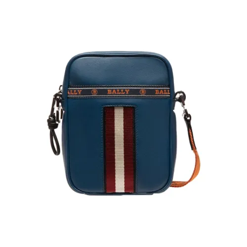 BALLY Телячья кожа с кожаными вставками сумка через плечо маленькая мужская синяя