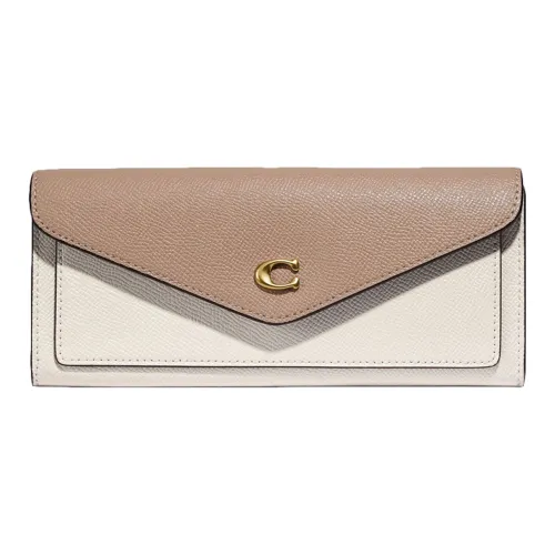 COACH Wyn Мягкая кожа Кошелек Клатч Стандартный Женская Белый и Хаки