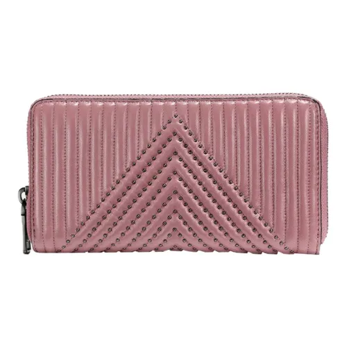 COACH Accordion Zip Кожа Кошелек Маленький Женский Розовый