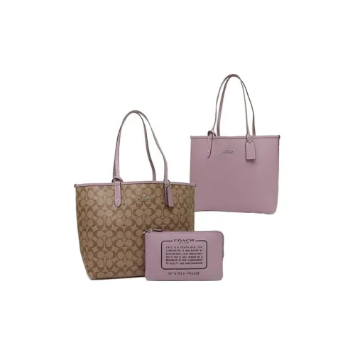 COACH City Canvas с кожаными вставками сумка-тоут сумка для покупок женская сумка