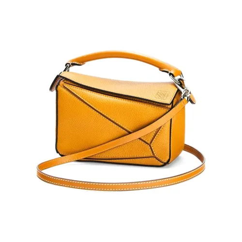 LOEWE Рельефная Телячья Кожа Пазл Сумка Сумка через плечо Женская Подсолнух Желтый Candy Color