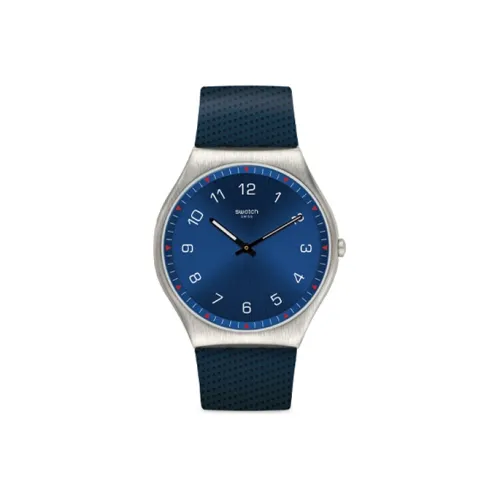SWATCH SKIN Collection Кварцевый механизм Унисекс Часы 42 мм Синий циферблат Корпус из нержавеющей стали Резиновый ремешок