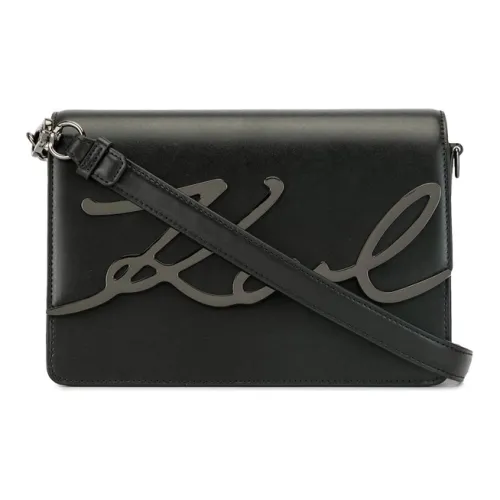 KARL LAGERFELD Телячья кожа Сумка через плечо Женская Черная