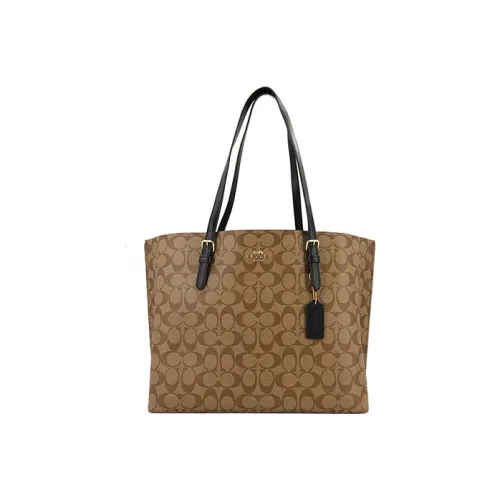 COACH Mollie Холст и Кожа Тоут Сумка Сумка для покупок Сумка Сумка через плечо Большая Женская Хаки и Черная