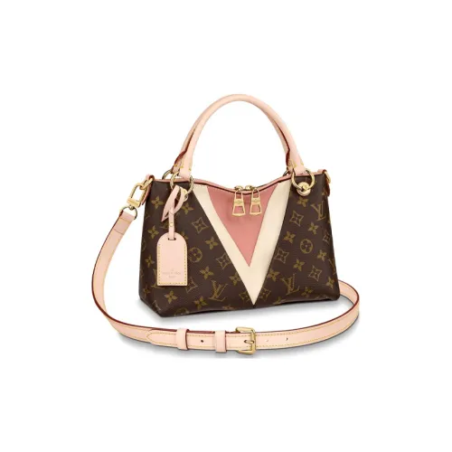 LOUIS VUITTON Воловья кожа Пэчворк Холст Сумка Женская Розовая Белая Многоцветная