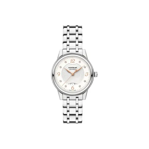 MONTBLANC Автоматический Механический Механизм Женские Часы 30MM Белый Циферблат Корпус из Нержавеющей Стали Ремешок из Нержавеющей Стали
