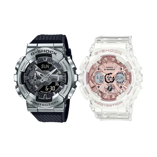 CASIO Парные часы Коллекция GM GMA Коллекция Кварцевый механизм Часы Унисекс Черный циферблат GM 110 1A+GMA S120SR 7AER