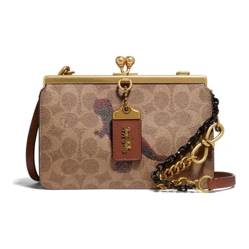 COACH Рамка Замок Сумка через плечо Маленькая Женская Хаки