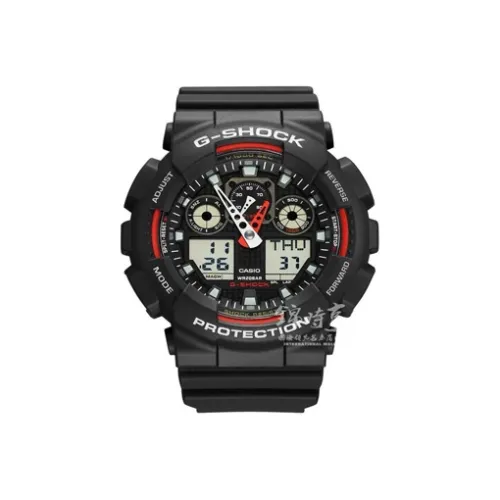 CASIO Кварцевый механизм Мужские часы серии Liquid Crystal/Analog Dual Display, 55 мм*51,2 мм*16,9 мм, черный