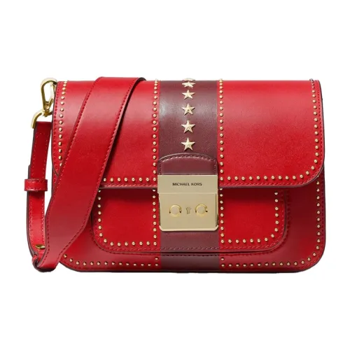 MICHAEL KORS Sloan Коровья кожа Курьерская сумка Сумка через плечо Сумка на плечо Женская Красная Многоцветная