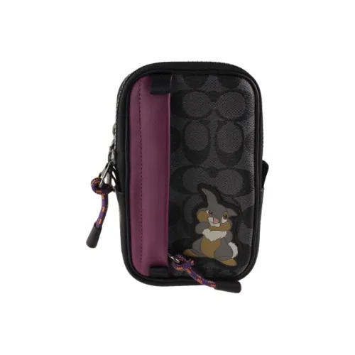 COACH Disney Disney Коллаборация Hybrid Покрытый холст с кожаными вставками Кошелек на молнии Мини Женские