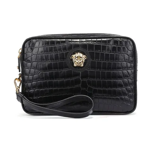 VERSACE Кожа Camera Сумка Клатч Мужской Черный