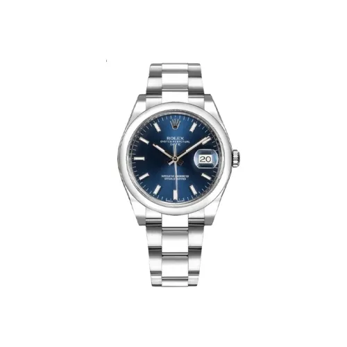 ROLEX Log Series Автоматический Механический Часы Мужские Циферблат 34 мм Синий Острустил Корпус Острустил Ремешок