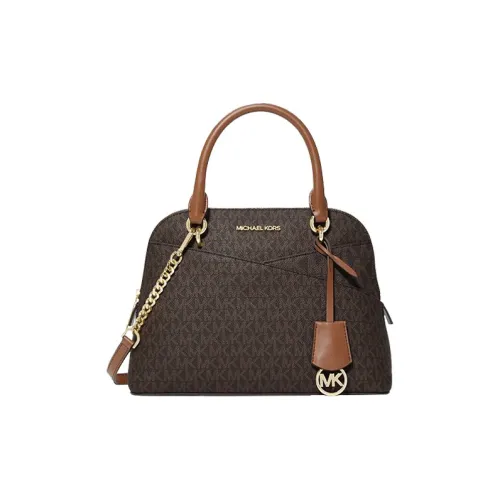 MICHAEL KORS Jet Set Холст и Кожаная Сумка-Купол Сумка через плечо Сумка среднего размера Женская Темно-Коричневая