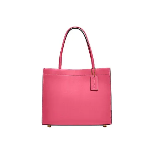 COACH Cashin Кожа Тоут Сумка Сумка для покупок Ручная сумка Сумка через плечо Маленькая Женская Розовая