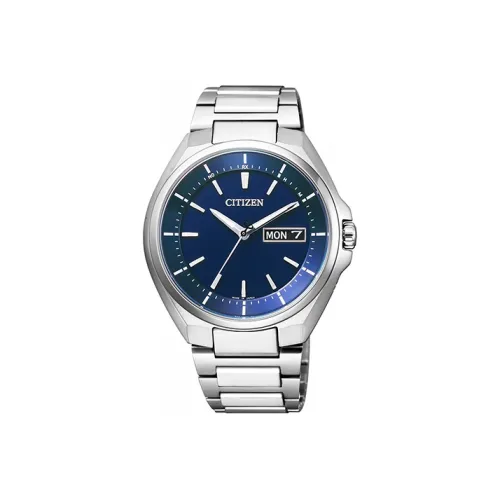 CITIZEN Attesa Collection Светильник Кварцевый механизм Титан Ремешок Часы Мужские Синий циферблат AT6050 54L