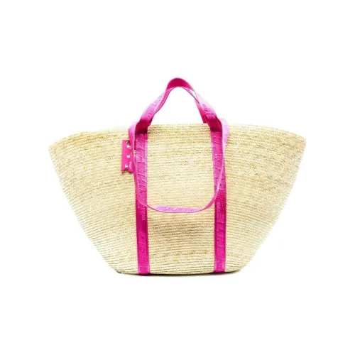 Off Белый Солома Сумка Тоут Женские Светло-янтарный Фуксия