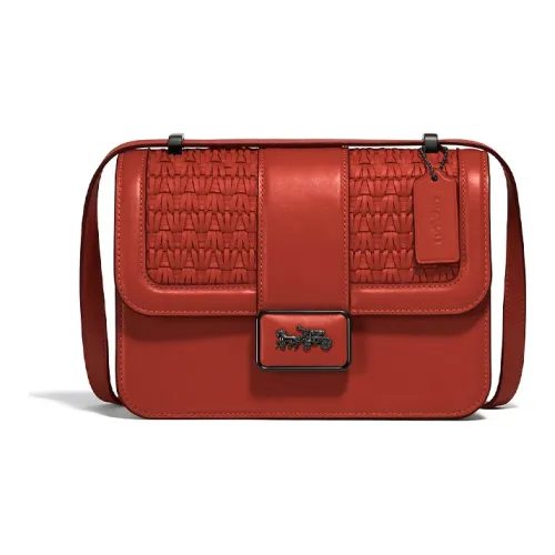 COACH Alie Кожа Маленькая Квадратная Сумка Сумка через плечо Маленькая Женская Красная