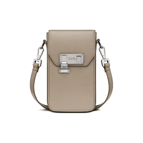 DIOR Сумка через плечо с замком чехол для телефона клатч мужской бежевый