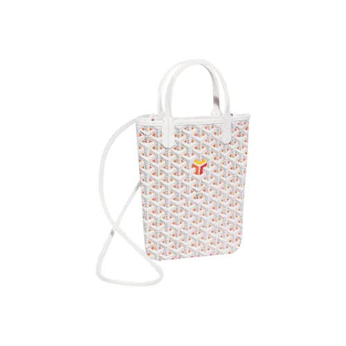 GOYARD Poitiers Холст с кожей Тоут Сумка Сумка для покупок Сумка на плечо Сумка Женская Апельсин