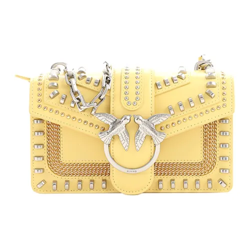 PINKO Кожа Сумка через плечо Сумка на плечо Мини Женская Желтая
