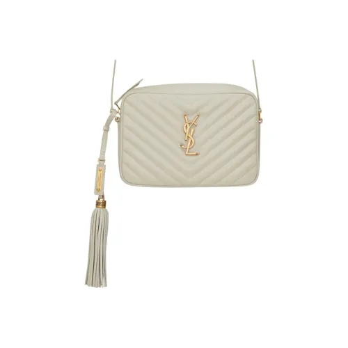 SAINT LAURENT LOU Корова Кожа Чехол Камера Сумка Сумка через плечо Стандартная Женская Белая