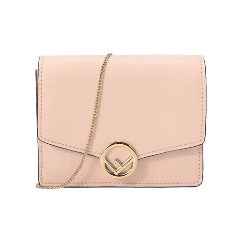 FENDI Kan I Корова Кожа Монета Кошелек Сумка через плечо Женская Светлая Вишнево-Розовая