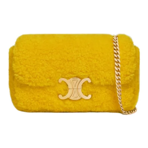 CELINE Triumph Gate Triomphe Шерстяная Сумка через плечо Женская Желтая