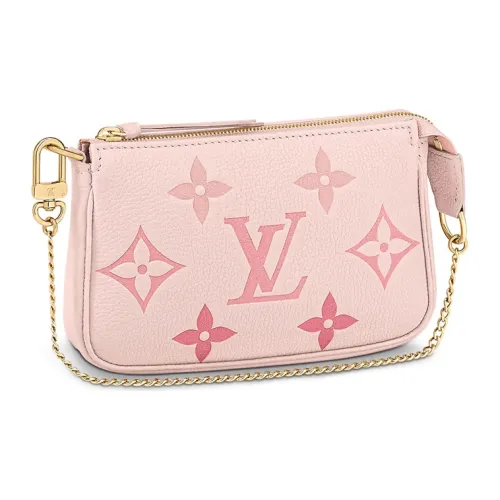 LOUIS VUITTON Летний комплект Телячья кожа Ведрообразная сумка клатч сумка через плечо Женская Конфетный цвет Вишневый цветок Розовый