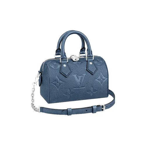 LOUIS VUITTON Тисненая крупнозернистая текстура коровьей кожи Подушка Сумка Сумка через плечо Сумка на одно плечо Женская Синяя