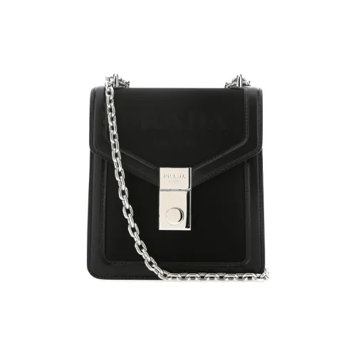 PRADA Сумка через плечо из кожи унисекс черного цвета