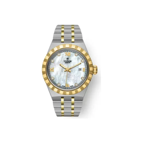 TUDOR Royal Collection Автоматический Механический Механизм Женские Часы 28 мм Белый Циферблат Стальные Часы Стальной Ремешок