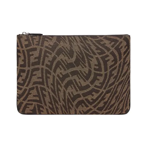 FENDI Холст Полиэстер Холст Сумка Клатч Мужской Коричневый
