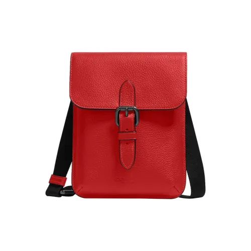 COACH Hudson Естественный Каменный Кожа Чехол для телефона Сумка через плечо Маленькая Мужская Красная