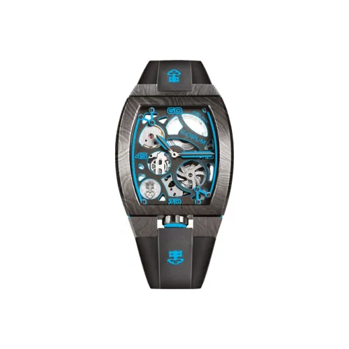 Corum LAB Collection Автоматический Механический Механизм Мужские Часы Часы 39,89 мм Синий Циферблат Стальной Корпус Часов Резиновый Ремешок