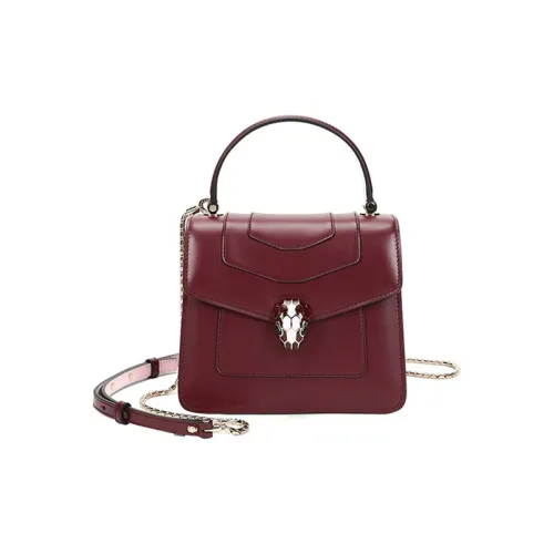 BVLGARI Serpenti Forever Series Сумка через плечо из коровьей кожи женская сумка цвет гранат каменный